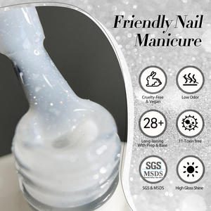 BORN PRETTY Snow Glitter Jelly Gel <strong>Polish</strong> 10ml <strong>Natural</strong> Style Very Good Milky White Pink Foil Flakes Sequin Translucent <strong>Nail</strong> Gel - Product Image 6