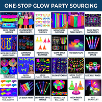 Serre-tête de fête fluorescent à thème néon, avec oreilles de chat et étoiles, pour la danse nocturne, vente en gros