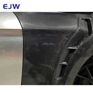 Kit de Carrocería EJW 2015-2017 para <span class=keywords><strong>Mustang</strong></span>, Guardabarros de Fibra de Carbono Negros, 100% Compatible, Diseño Perforado Especial Modificado, Nuevo - Product Image 5