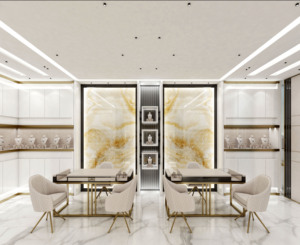 ตู้วางเครื่องประดับหินอ่อนสำหรับร้านค้าออกแบบตกแต่งภายในร้านเครื่องประดับตามสั่งสำหรับร้านค้าปลีกในห้างสรรพสินค้า - Product Image 2