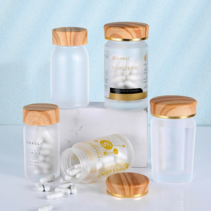 <span class=keywords><strong>45ml</strong></span> hạt gỗ cap Frosted Acrylic sản phẩm y tế chai viên nang Tablet bao bì thuốc chai viên nang lọ nhựa - Product Image 5