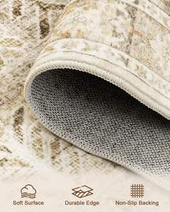 <span class=keywords><strong>Tappeti</strong></span> di <span class=keywords><strong>Design</strong></span> moderno antiscivolo in poliestere spessi per <span class=keywords><strong>soggiorno</strong></span> camera da letto stampa floreale tappeto resistente alle macchie per la casa arredo ufficio - Product Image 4