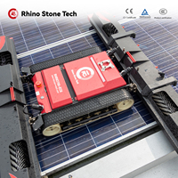 Robot de nettoyage de panneaux solaires semi-automatique, machine de nettoyage de panneaux solaires photovoltaïques avec brosse en nylon souple