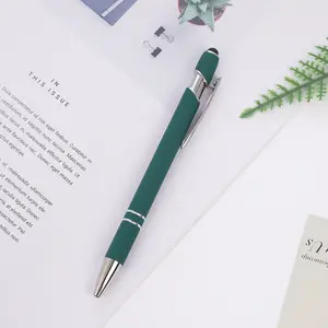 Promotional Cheapest Aluminum Ballpoint Stylus Pen With Soft Rubber Touch Screens Cheap Custom Logo Ball Pen For Mobile