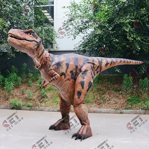Dunia Jurassic Kualitas Tinggi Ringan Berjalan Realistis 4 Meter Dinosaurus Kostum Kustom T-rex
