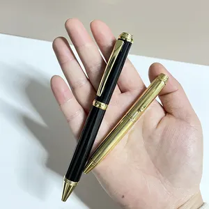 2024 नई डिजाइन लक्जरी मिनी गोल्डन मेटल बॉल पेन ट्विस्टेड शॉर्ट बॉलपॉइंट पेन पोर्टेबल उपहार पेन