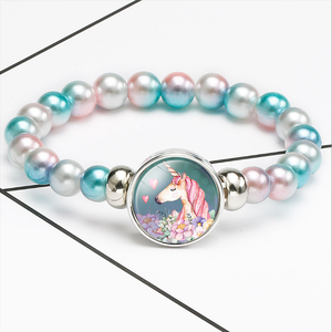 Yiwu usine de dessin animé mignon coloré licorne cheval un chapelet de perles bracelet enfant enfants orthèse dentelle - Product Image 5