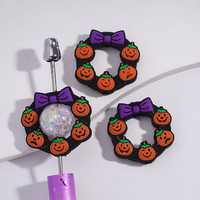 Cuentas de silicona con diseño de terror de Halloween para bolígrafos con cuentas, llaveros DIY y suministros para la creación de joyas