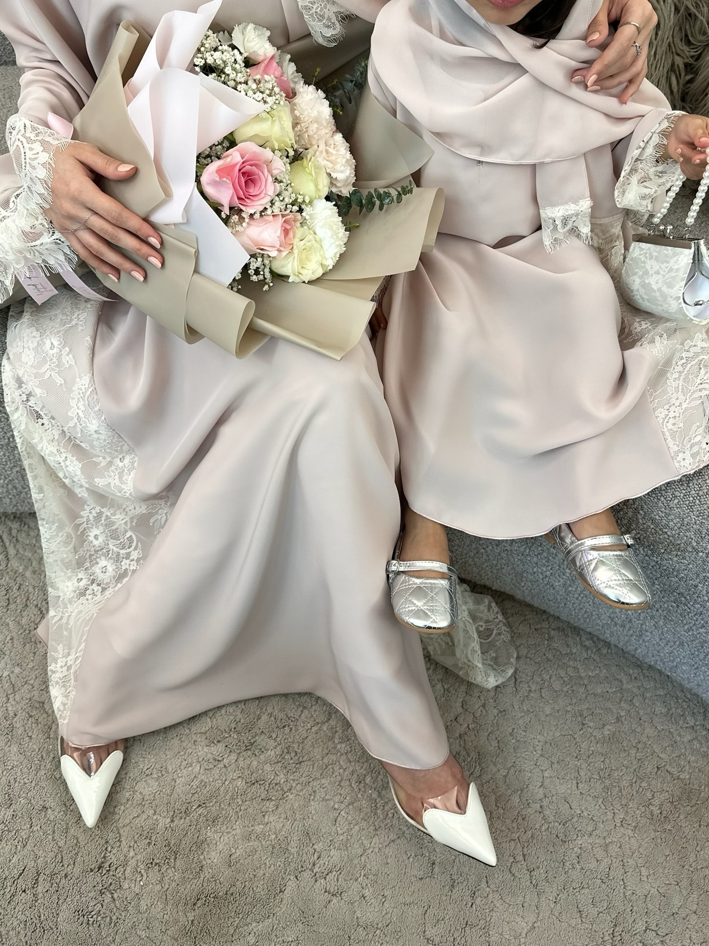 princess polly baby blue dress A Line Muslim High Neck Lace Long Sleeves Vintage Wedding Dress QW0934 Custom Size / Ivory