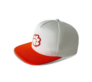 5 pannelli bianco rapido secco Laser fori di taglio cappelli con la parte anteriore in Pvc toppa logo bordo piatto arancione - Product Image 1