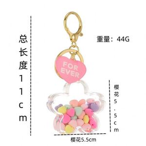 Acrylic Kawaii Flower Liquid Keychain Creative Cute Quicksand Flower <b>Floating</b> Liquid Key Chain Bag Charm Pendant - Product Image 6