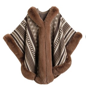 Châles et étoles pour femmes, <span class=keywords><strong>cape</strong></span> en fourrure luxueuse pour femmes, châle chaud pour l'hiver, cadeau de Noël, étole à capuche pour l'automne et l'hiver - Product Image 5