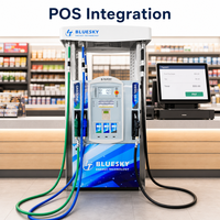 Distributeur de carburant Bluesky Chili pour station-service - Pompe à essence antidéflagrante ATEX 5-55L/min Précision ±0,3% CE FCC Compteur numérique