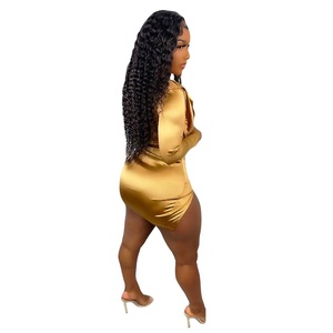 Ensemble pour femme en Satin doré, haut et jupe courte, moulante, décontractée, 2 pièces, collection été 2022 - Product Image 6