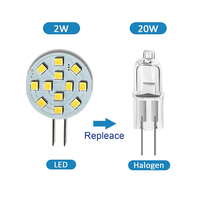 AC12V 24V projecteur rond G4 ampoule LED 2W SMD2835 12LED ampoule sans scintillement ampoule Downlight bateau hotte lumières remplacer lampe halogène