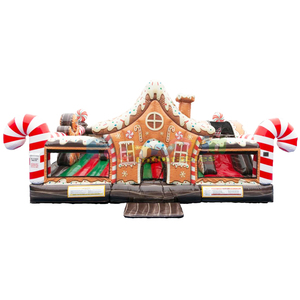 Parque infantil navideño con castillo inflable y tobogán para niños, parque de juegos inflable con temática de jengibre. - Product Image 2