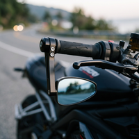 Rétroviseur de moto anti-éblouissement bleu en alliage d'aluminium haute définition