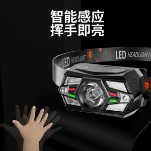 Phare LED rechargeable par USB, lampe frontale pour la course à pied, la pêche et l'utilisation en extérieur - Product Image 2