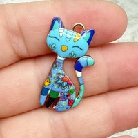 Mécanique de dessin animé créative et mignonne pour accessoires de bijoux DIY, alliage de zinc imprimé par technique de goutte d'huile