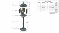 Mangeoire à oiseaux antique en plastique avec jardinière décorative, sur poteau haut, résistante à la rouille, pour la décoration extérieure de jardin et de cour