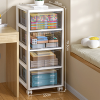 Meuble de rangement moderne à tiroirs avec roulettes, organiseur de bureau en plastique, boîte de rangement de bureau peu encombrante, rangement pour bureau à domicile