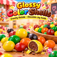 Vente en gros de mini-boîtes de fèves de chocolat personnalisées, emballage en boîte, couleur arc-en-ciel, coque croustillante, bonbons au chocolat au lait sucré