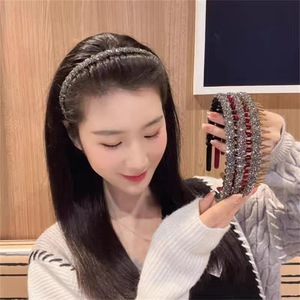 Diademas de terciopelo coreano con diamantes de imitación, pasadores para el cabello, aros elegantes para adultos, para lavarse la cara y fijar el cabello a diario - Product Image 2