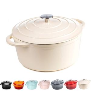 Cocotte en fonte émaillée de qualité supérieure, poignée ronde, plusieurs tailles (<span class=keywords><strong>18</strong></span>/20/22/24/26/28 <span class=keywords><strong>CM</strong></span>), compatible gaz/<span class=keywords><strong>induction</strong></span>/four - Product Image 1