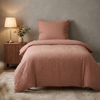 Housse de couette 140 x 220 cm en tissu de coton mousseline lavé, ensemble de housse de couette de luxe pour lit, housse de couette personnalisée en gros