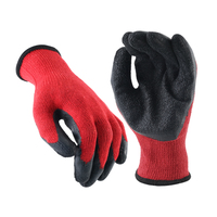 Guantes de seguridad de punto de calibre 10 para trabajar Forro de algodón recubierto de látex arrugado con agarre mecánico para trabajos mecánicos
