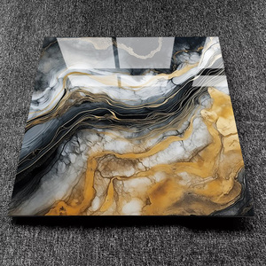 Porcelanato <span class=keywords><strong>de</strong></span> Lujo Fácil <span class=keywords><strong>de</strong></span> Limpiar, Modernos para Piso, Azulejos <span class=keywords><strong>de</strong></span> Porcelana Pulida en Negro y Dorado con Efecto Mármol 60x60 para Sala <span class=keywords><strong>de</strong></span> Estar 24x24 - Product Image 1