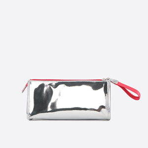 Water Resistant Easy to Clean Portable <b>Makeup</b> <b>Storage</b> Bag Futuristic Silver Beauty Case - Product Image 5