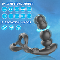 Vibromasseur anal télécommandé avec application originale, avec anneau pénien, 9 vibrations, 3 modes de rotation, masseur de prostate, godemichet anal pour hommes