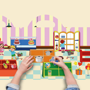 Livre d'autocollants en gelée sur le thème du supermarché, livre d'autocollants réutilisable pour enfants de 2 à 4 ans, autocollants lavables pour tout-petits, cadeau de Noël pour enfants - Product Image 4