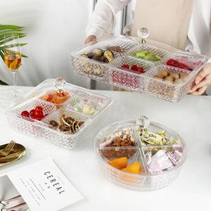 Plateau de service en acrylique avec anse avec composants Assiette de séparation en acrylique pour bonbons, noix, chocolat, biscuits, fruits - Product Image 4