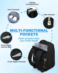 Sac à dos de voyage approuvé pour <span class=keywords><strong>le</strong></span> transport en avion sous <span class=keywords><strong>le</strong></span> siège/en cabine, sac de <span class=keywords><strong>week</strong></span>-<span class=keywords><strong>end</strong></span>, compatible avec les ordinateurs portables de 15,6 pouces, en polyester imperméable, léger, 40x30x20cm - Product Image 2