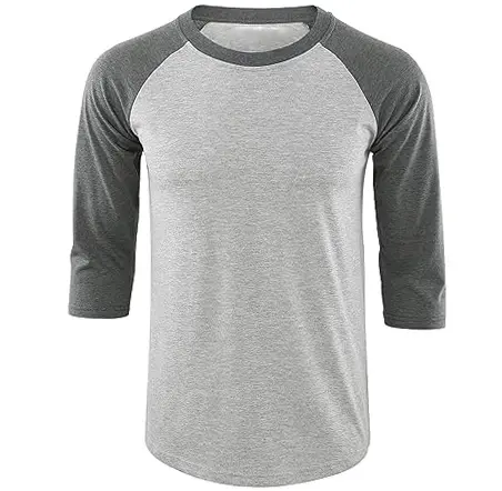 Cotton Polyester Men's Casual Soft 3/4 Raglan Sleeve Sports Running Jersey Baseball Tee Active Shirts