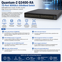 Commutateur réseau haute performance Quantum-2 Q3400-RA 72 ports 800 Gb/s InfiniBand HDR/NDR pour centre de données, IA et cluster HPC