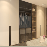 Armoire de chambre moderne modulaire et ajustable sur mesure, fabrication en usine pour projets de villas et d'appartements, grande capacité pour la maison