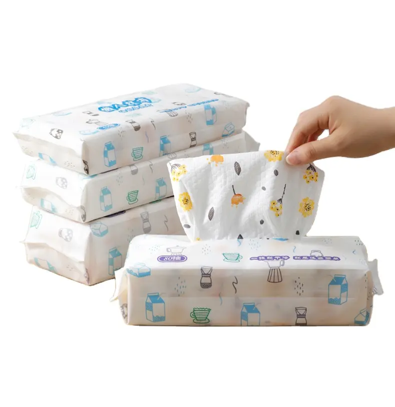 1688 factory supplier wholesales pp pulp non woven kitchen dish cloth roll lazy rag for dish washing