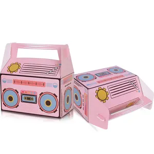 Hip Hop Music Rock Party Supplies Table Centerpieces Retro Pink Boom Box Party Favors Boxes Paper Boxes For Candy