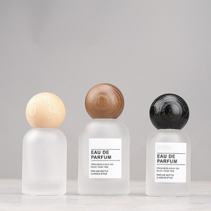 Custom 50ml Round Shape Empty Frosted Glass Perfume <strong>Bottle</strong> with Crimp <strong>Mist</strong> Spray - Product Image 2