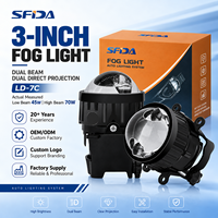 Lentille de projecteur Bi LED de 3 pouces, 70W, faisceau puissant, SFIDA LD-7C, lentille LED pour phare de voiture, feu antibrouillard, double faisceau, 12V