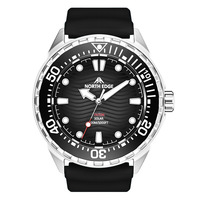 Montre de plongée sportive personnalisée en acier inoxydable, à énergie solaire, à quartz, étanche, longue autonomie de la batterie, lunette rotative chronographe
