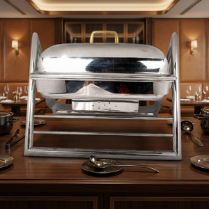Calentador de Alimentos de Acero Inoxidable de Lujo, Estilo Tradicional Moderno, para Mesa, con Soporte de Exhibición para Restaurantes, Capacidades de 4L/6L/8L - Product Image 2