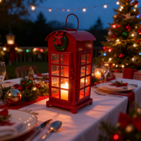 Bougeoir en fer moderne fait à la main, lanterne suspendue pour l'intérieur et l'extérieur, support de jardin, pièce maîtresse de décoration de la maison de Noël