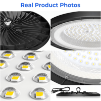 Projecteur LED UFO ultra-mince à haute luminosité, nouveau design, dissipateur thermique turbine en aluminium, DOB 100W 150W 200W 5000K
