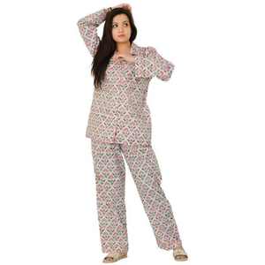 Floral Printed Sleepwear Set 100% Cotton Long Sleeve Shirt and <b>Pants</b> Soft Comfortable Lightweight Summer Pajama Set - Product Image 4