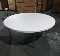 Usine Camping En Plein Air Randonnée 6FT Ronde Non Pliable Grande Table En Plastique HDPE Banquet De Mariage Jardin Table Commerciale pour Les Événements