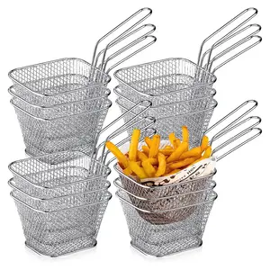 Chất lượng cao thương mại Nhà bếp kim loại mini Frying giỏ Fry đứng Cone Basket chủ